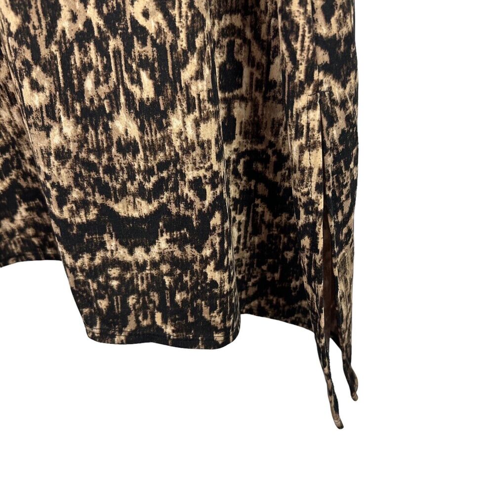 Slinky Brand Tunic Top‎ Women's Size 1X Asymmetric Blouse V Neck Black Brown - Picture 7 of 11